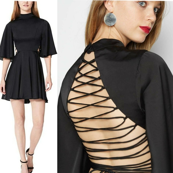 NWT FAME AND PARTNERS Black mini short dress flare - Picture 10 of 12